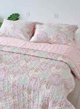 出60S纯欧棉夏凉被美DSW式绗缝被厚双人1口.8米美床盖加床单