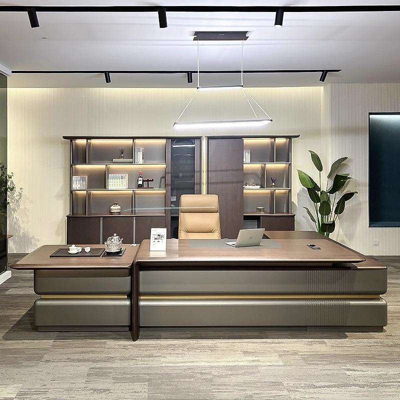 老板办公桌茶桌一体两用茶桌书桌办公桌一体两用班台办公茶桌一体