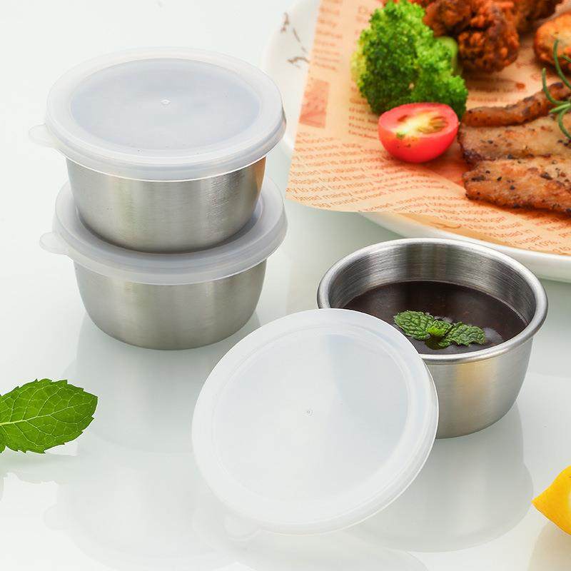 304不锈钢蘸料碟密封防漏塑料盖小碟子牛排沙拉酱料杯40ml调味碟,餐饮具,碟,淘宝优惠券,粉丝福利购,淘宝优惠卷
