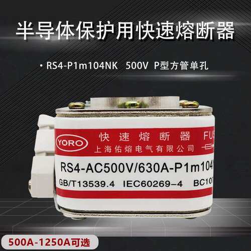 RS4 AC500V快速熔断器500A630A700A800A900A1000A1250A P1m104NK