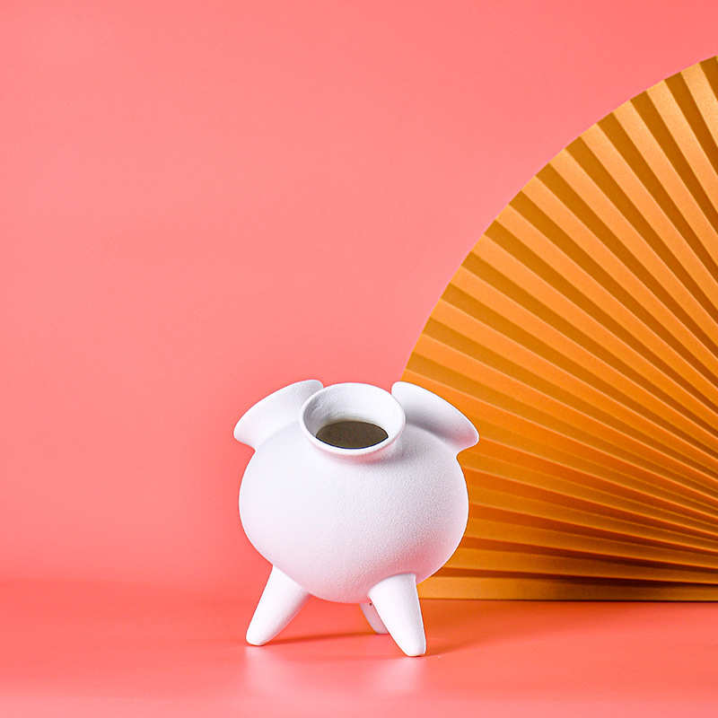 景德镇简约现代陶瓷花器花盆样板间客厅电视柜软装饰品摆件花瓶