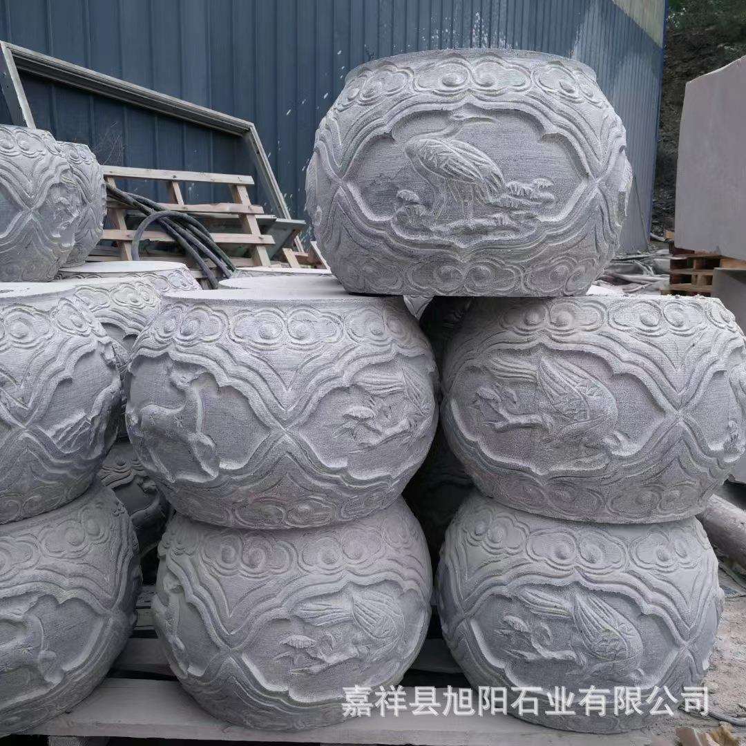 柱墩石柱顶石头墩子石雕柱基石仿古木柱底座空心包皮柱础石圆石墩