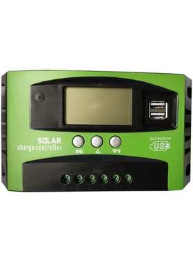 绿色光伏发电太阳能控制器12V24V60A100A液晶DC太阳能充放控制器