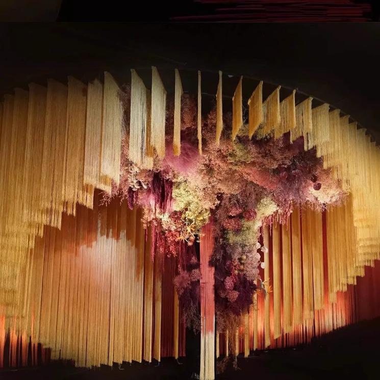 加高加密韩式纯线帘婚礼婚庆加密流苏门帘家用客厅隔断帘玄关装饰