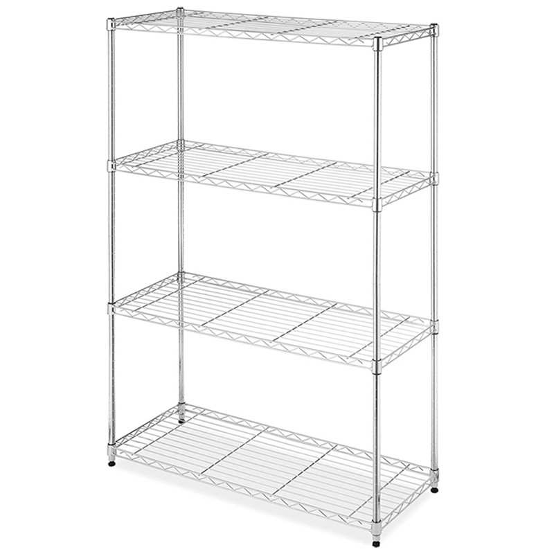 镀铬不锈钢置物架带轮物料架线网金属镂空货架电镀铬线网置物架