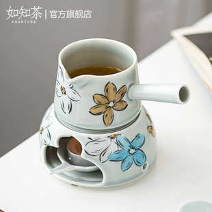 家用蜡烛陶瓷干烧台底座茶道零配 冰灰釉宝馨温茶炉煮茶器日式