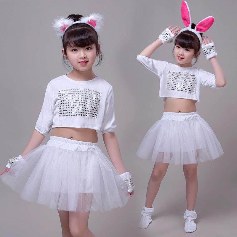 可爱学猫叫儿童动物兔子小猫咪舞蹈服小兔子小猫演出服装卡通表演