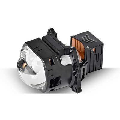 透镜光灯亮led大功率瓦双大灯h4寸 激汽车90直射方形h7h11光3三超