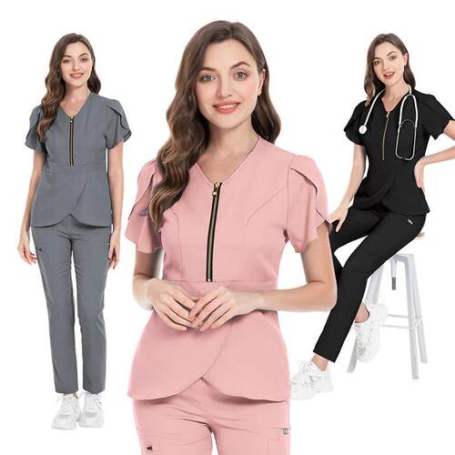 Surgical gown set, women's nurse uniform, short sleeved