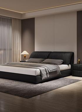 意简耳朵床人1.8SQCx2双米极小户式型主卧婚床嵌入式皮艺床
