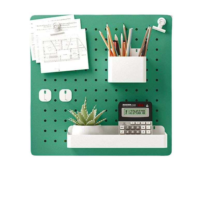 桌面洞洞板办公桌隔断悬挂置物架免打孔办公室工位屏风隔板收纳架