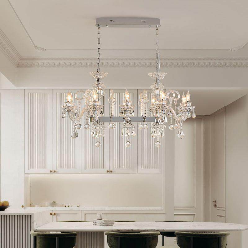 高档餐厅吊灯欧式水晶灯法式轻奢灯具大气吧台灯高级感设计师灯饰