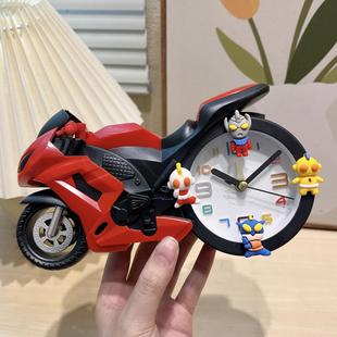创意机车儿童闹钟炫酷学生懒人时钟强力叫醒闹钟男女孩起床神器