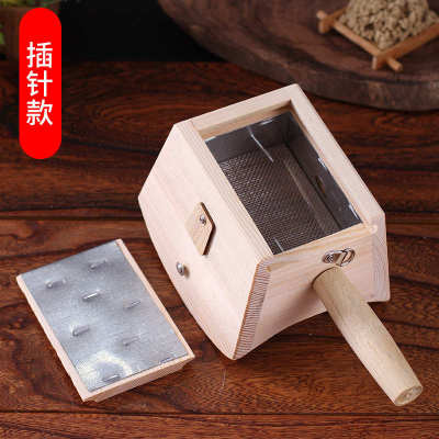 艾圣木制艾灸盒随身灸家用颈椎肩部通用弧形双柱2孔实木质温灸罐