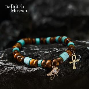 大英博物馆埃及系列 男女通用绿松石虎睛石 荷鲁斯之眼 安卡 手链