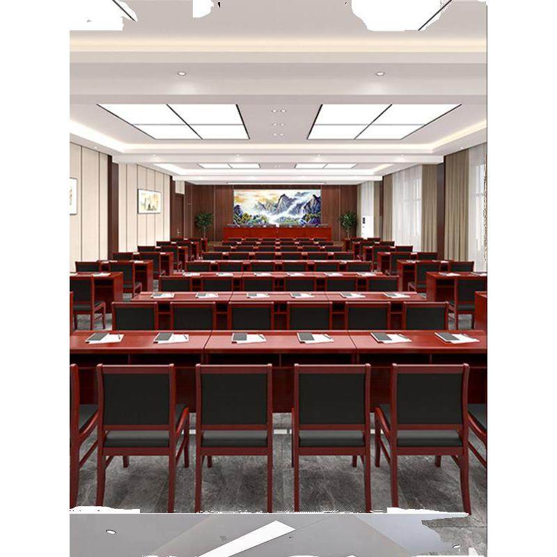 会议桌会议长条桌组合双人实木会议桌政府单位培训桌主席台桌椅子