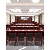 会议桌会议长条桌组合双人实木会议桌政府单位培训桌主席台桌椅子