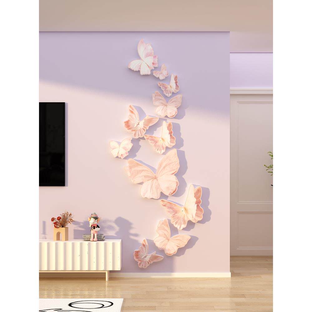 奶油风适合电视机背景大白墙的装饰画挂件2025新款客厅改造贴自粘