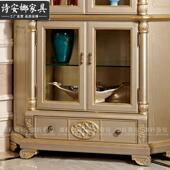 欧式 酒柜实木雕花储物柜餐厅双门双层储物柜角柜