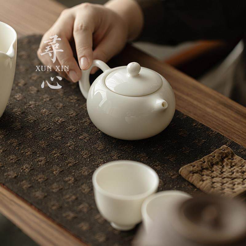 玉脂瓷茶壶小号大CH-002手工陶瓷单壶带过滤功夫茶具白瓷泡羊茶壶