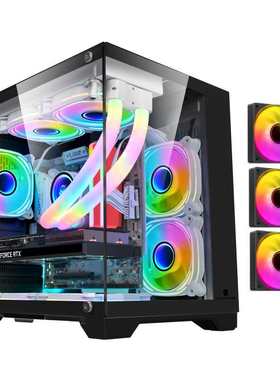 孤勇者mini海景房机箱无立柱全景白色M-ATX台式电脑小机箱240