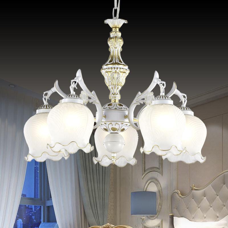 吊客厅灯欧复古创美式古铜灯色卧室吸顶灯玻璃灯具意艺633术式装