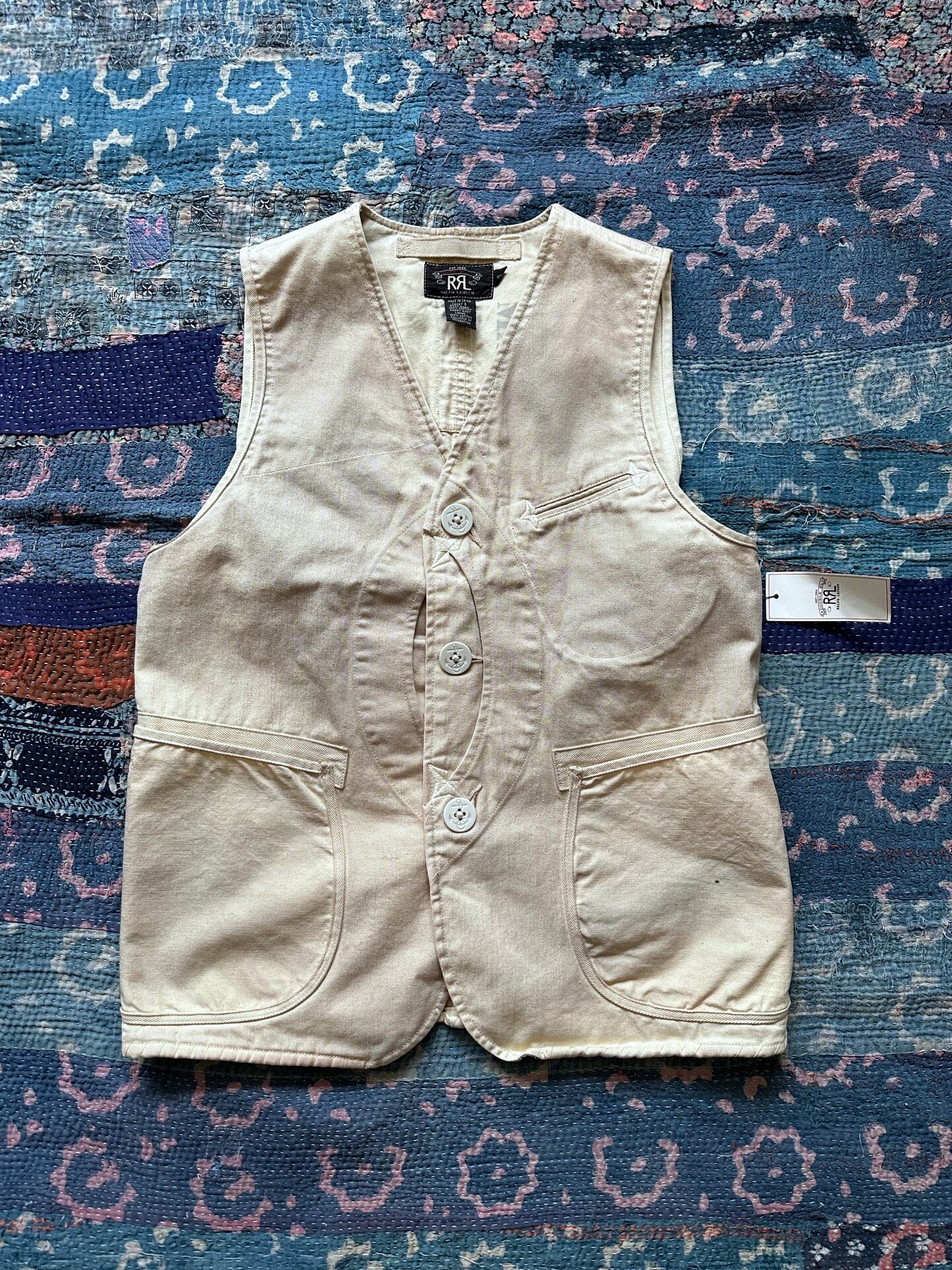RRL Heavy Distressed Hunting Vest New