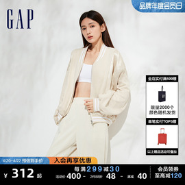 gap女装春季时尚宽松落肩袖廓形短款外套休闲柔软拼接夹克889277