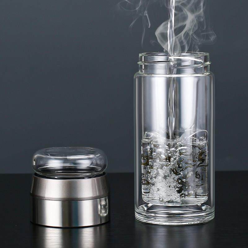 双层玻璃杯士茶分茶离泡杯JDB1701子个水人专用高硼硅耐高温办公