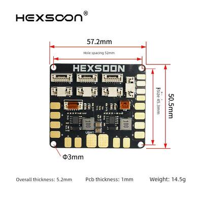 他的Pdb-40A无人机配电板降压分流5V12V输出6通道25A电流与Led灯