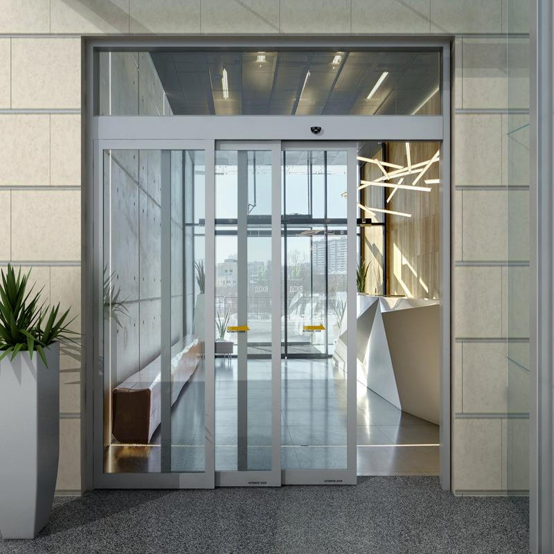无玻重叠璃门4扇超璃宽重叠感应自动门电动93无框玻璃平玻移门