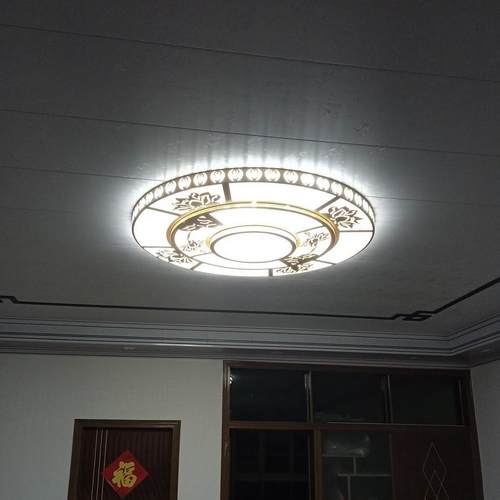 金色大灯202荷韵5年新款大气别墅店酒大厅灯客新中式led吸厅顶灯