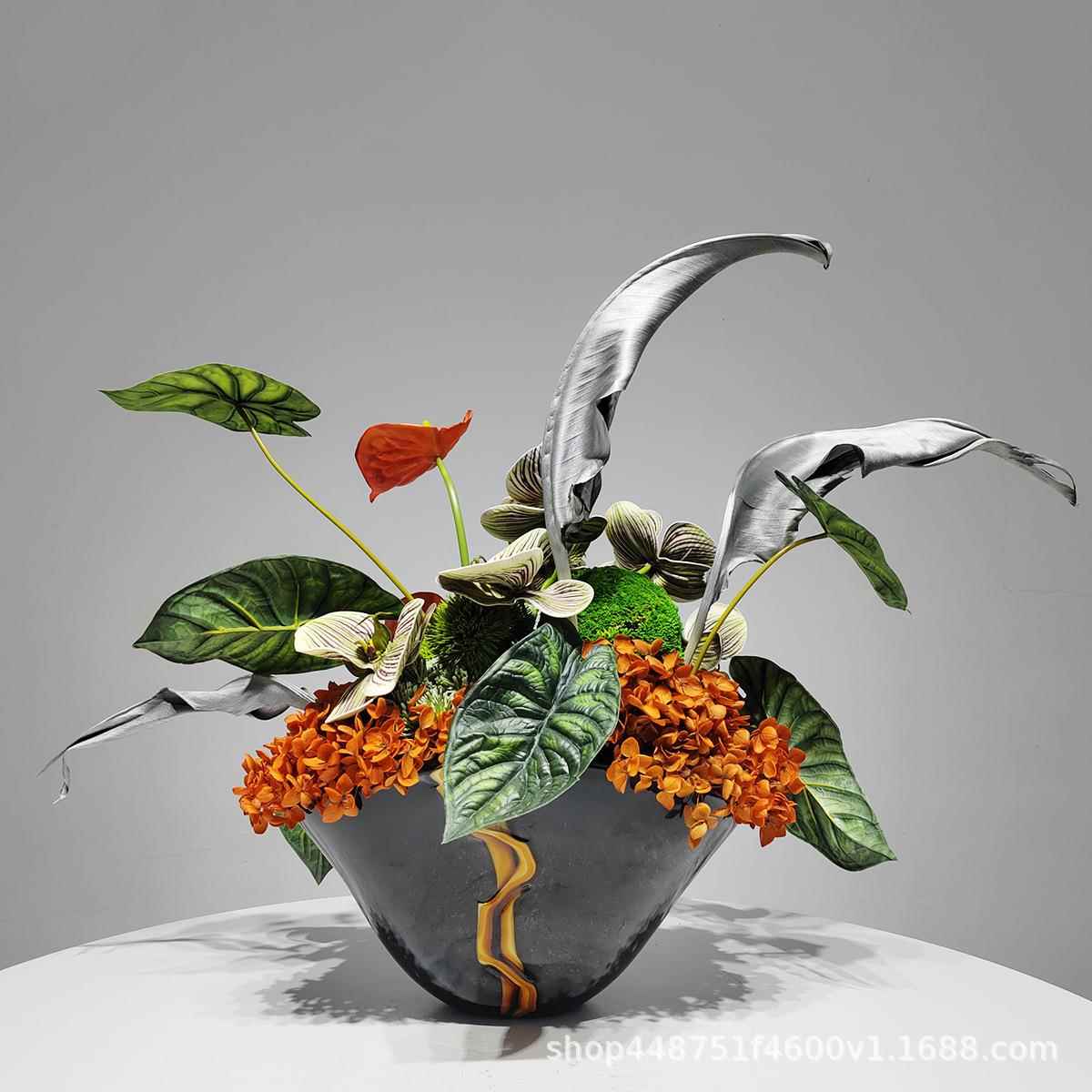 中插式仿真花花酒店客厅玄关高档54999装饰花艺卉盆栽新绿植造型