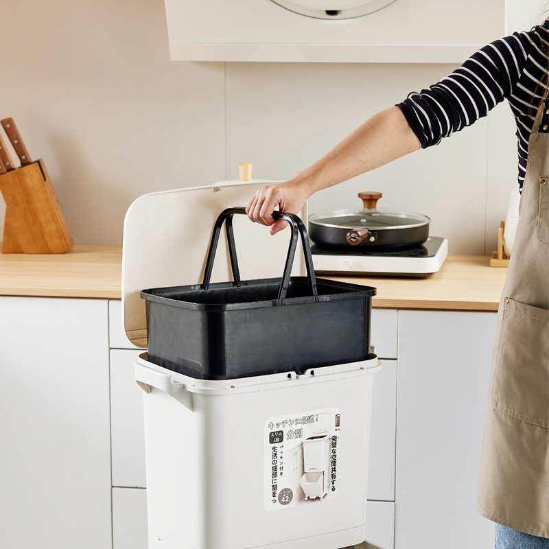 日式家用厨房垃圾桶高款干湿分离脚踏式可移动按压高颜值带内桶,家庭/个人清洁工具,垃圾桶,淘宝优惠券,粉丝福利购,淘宝优惠卷