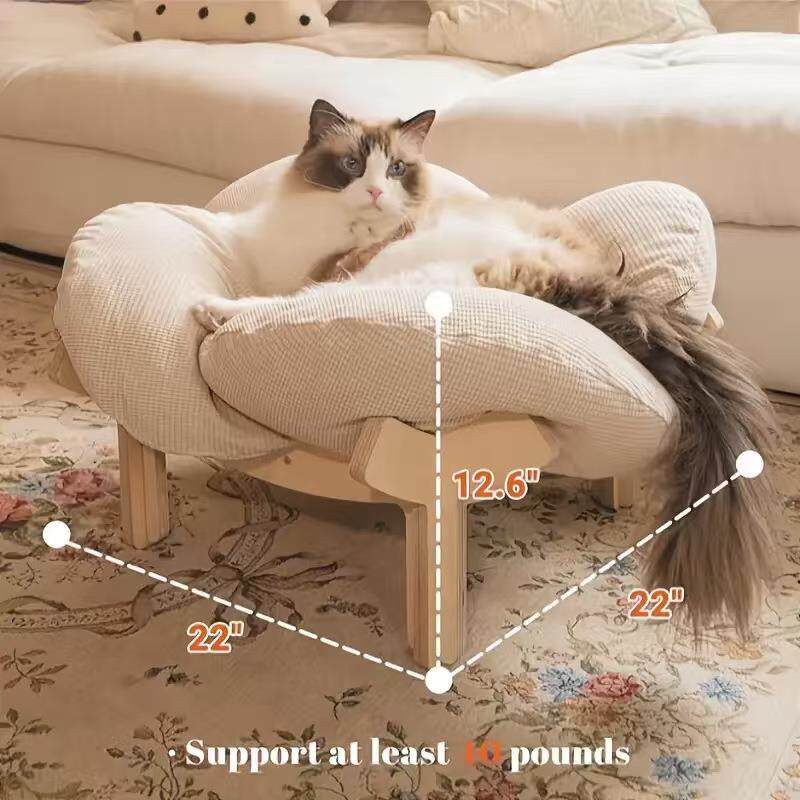 简约猫窝木制室内优雅宠物小型沙发床猫咪宠物床木质小型爬架柔软