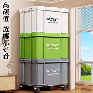 工业风收纳箱家用宿舍衣服书本玩具大容量衣物塑料储物整理特大号