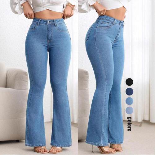 Women Stretch Flare Jeans Pants Slim Butt Lifting Leg