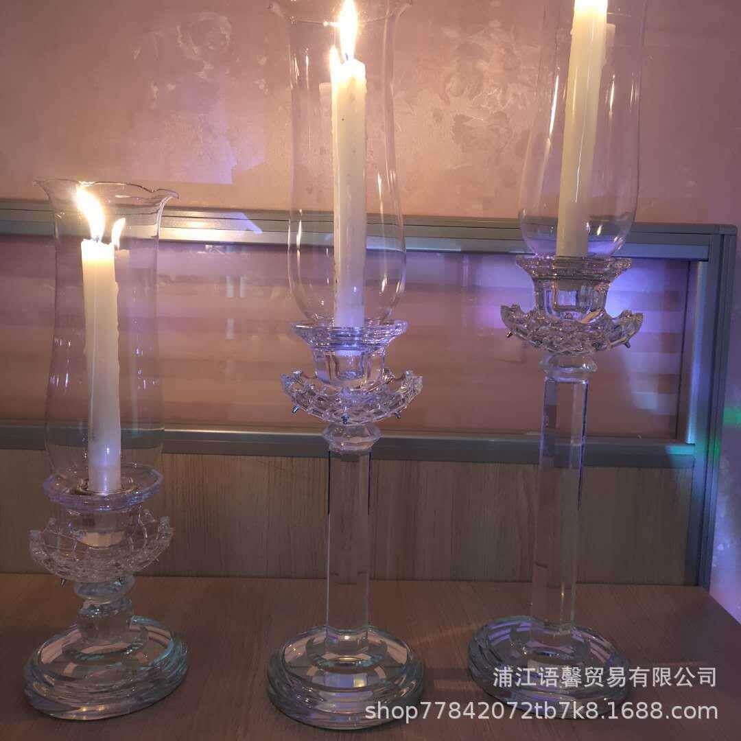 欧式单头水晶烛台婚礼婚庆玻璃烛台样板房布置家居装饰摆件摆设