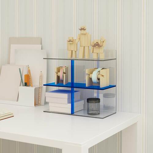 ins儿桌面书架办公室书桌收多纳层童置物架桌意上收纳架创儿NEU童