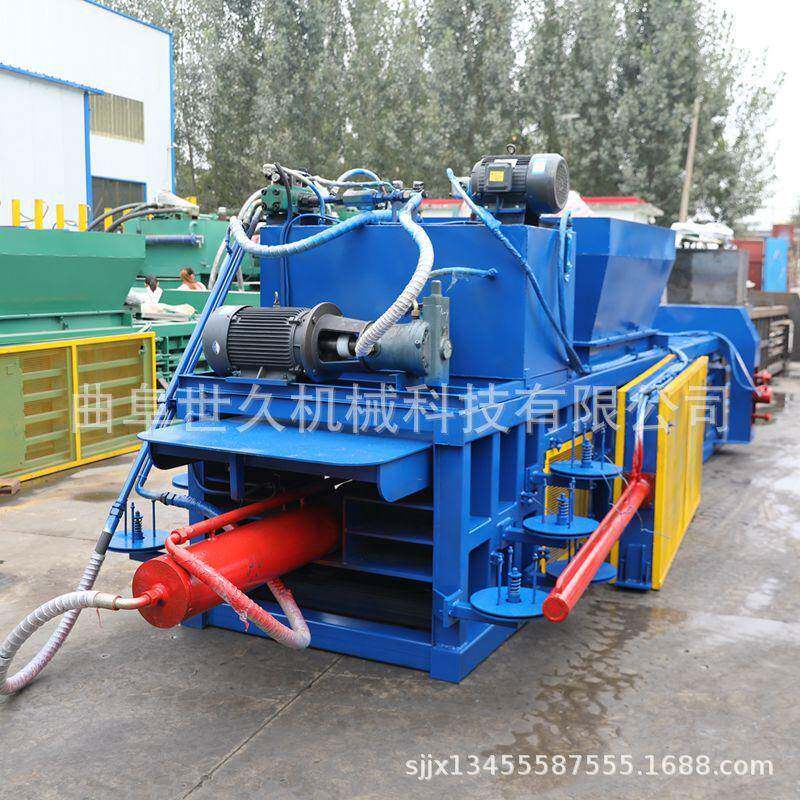 双缸小型卧式液压打包机多功能废纸塑料瓶编织袋秸秆纸皮压缩打包