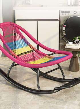 摇椅家用休闲摇摇椅成人午睡躺椅懒人椅室内五彩逍遥椅阳台PE藤椅