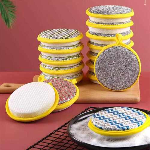 Dual-sided cleaning sponge for the kitchen, a non-greasy, oi
