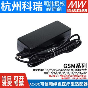 120 12V5V 明纬GSM医疗电源40 A12 A24 220W配接器B05 160