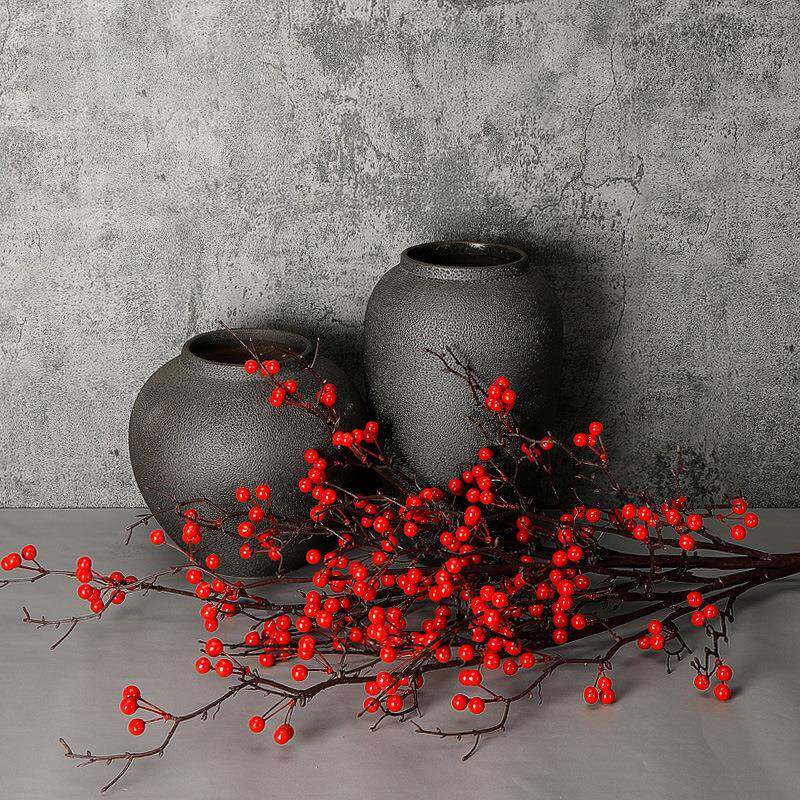 直销新款2021仿真浆果红果美式冬青发财果单枝富贵野果圣诞果子仿