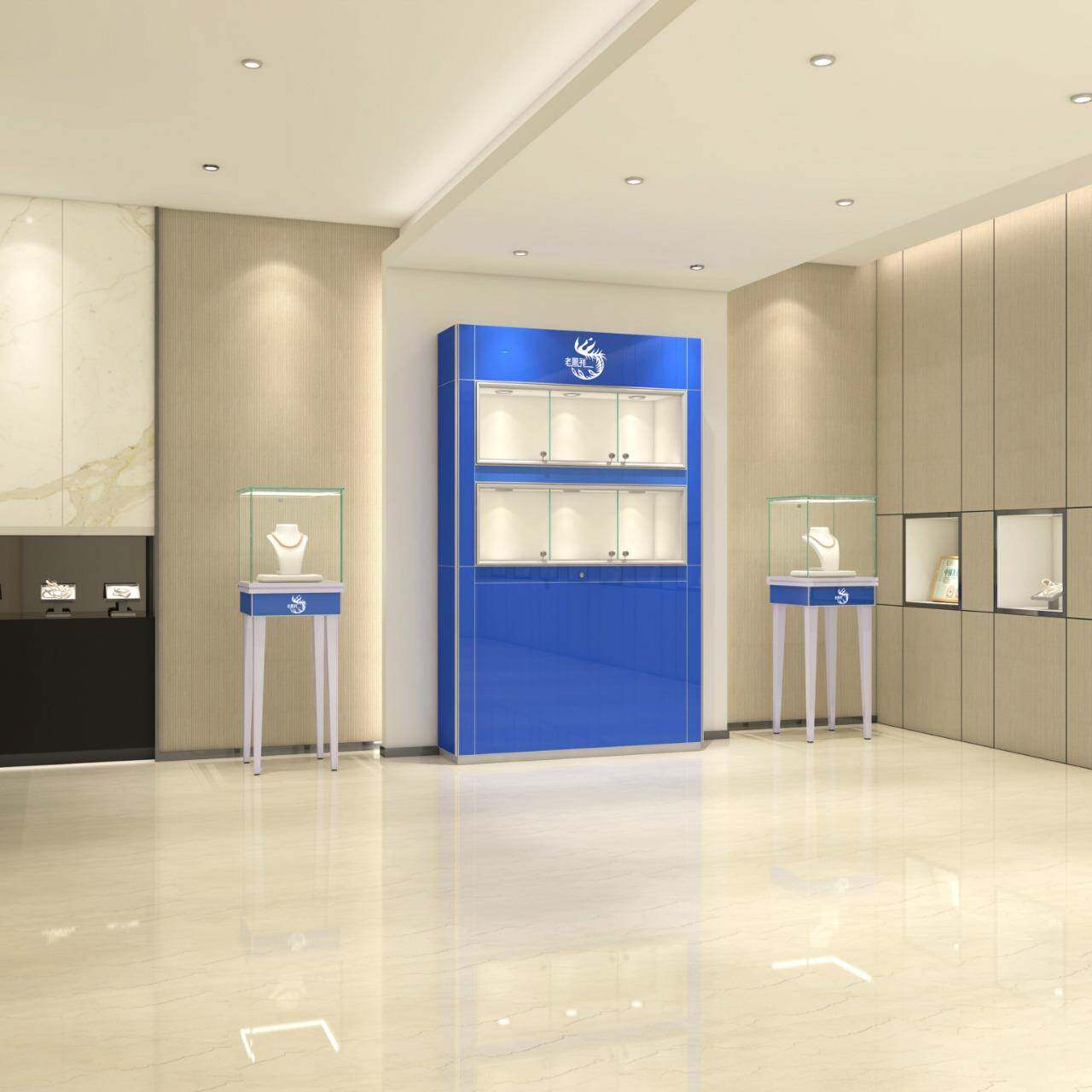 靠墙两层背超柜979柜公司珠宝店婚纱店玻商品展示市店面璃展示架