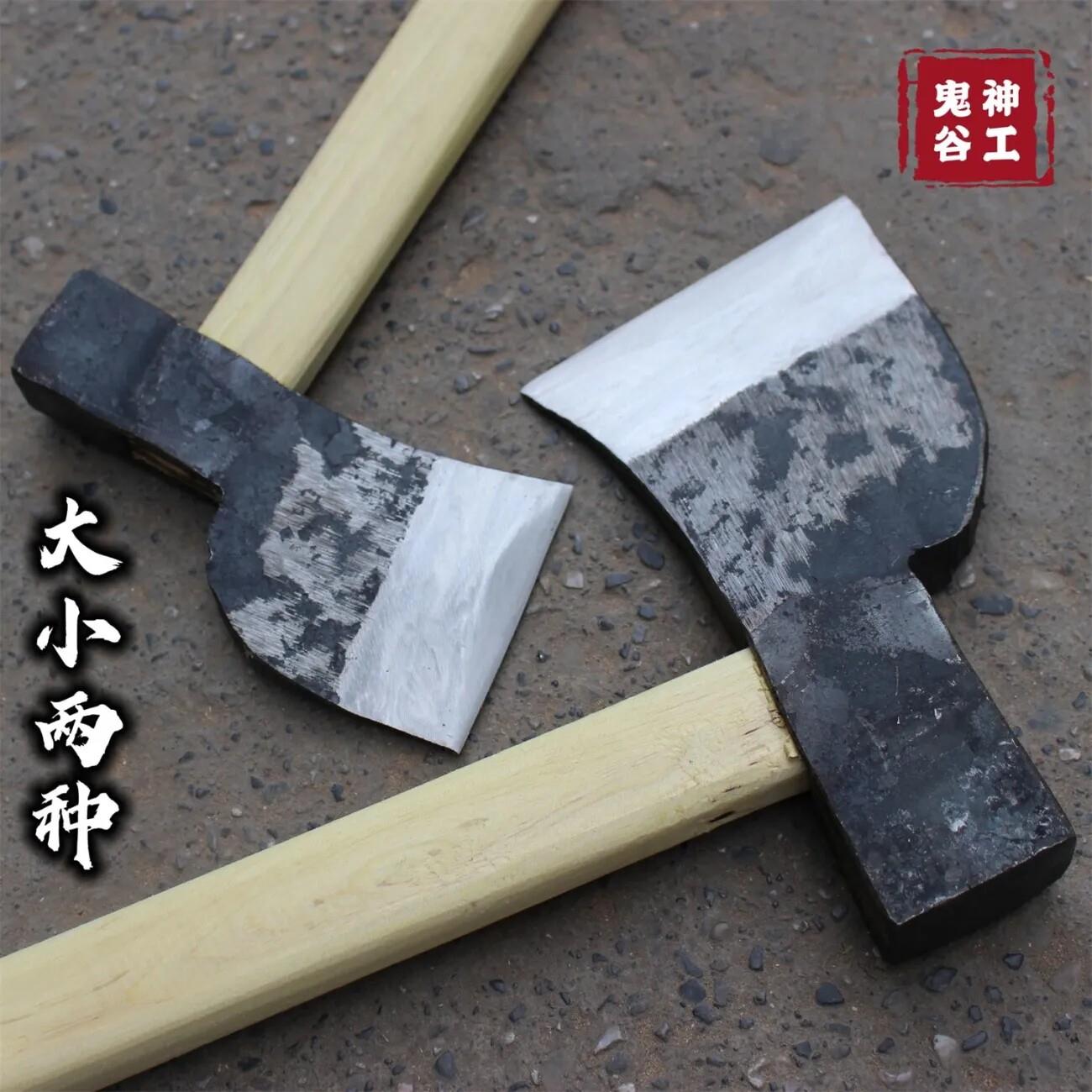 大字刀牌鬼谷神工铁匠锻打全钢斧头木工砍柴砍骨头砍树劈柴斧头