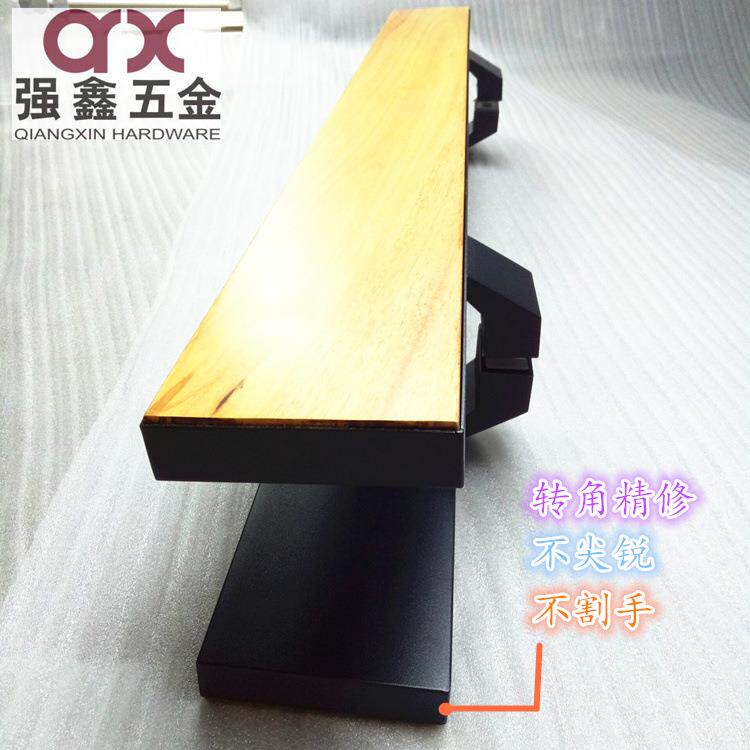 西式仿古木门拉手实木不锈钢大门拉手黑色原木色玻璃铝框大门把手