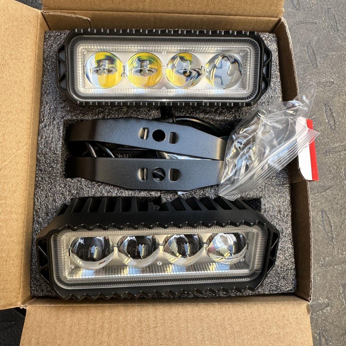 双色LED射灯12v24v透镜远近一体小钢砲货车改装前杠雾灯激光客厅
