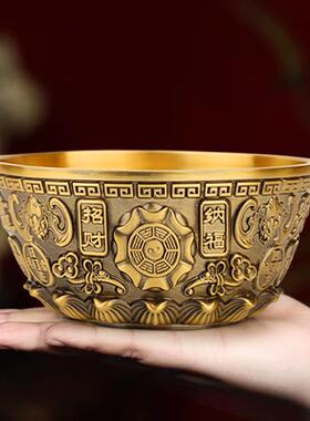 铜匠千年黄缸铜莲聚宝莲花聚宝盆品家用实心铜花礼摆件厂家