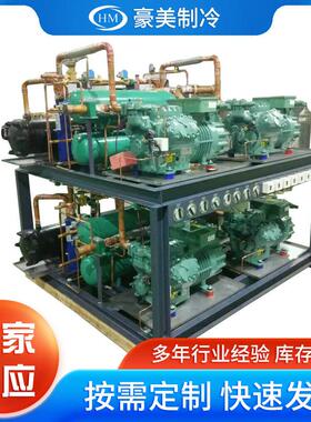 40HP水冷低温复叠机密封式并联机组冷库上门安装节能高效